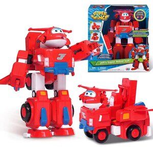 Super Wings Jett Robot Suit 14" Transforming Toy with Jett - Tested Works